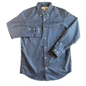 Duluth Trading Co. Wrinklefighter Plaid Button Down Shirt Mens Medium Trim Fit